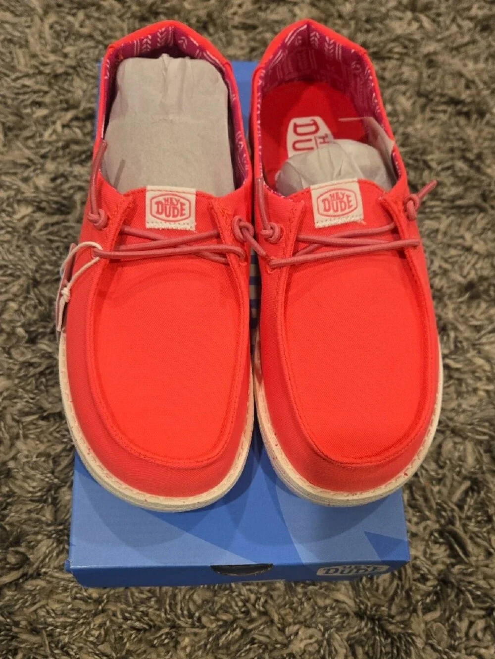 Hey Dude Pink canvas slip-on shoes